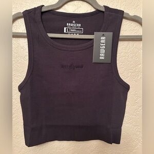 Rawgear NWT Women’s Cropped Ribbed Black Tank, Size Large